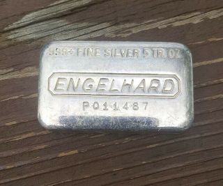 Vintage Engelhard 5 troy oz.  999 Silver Hand Poured Loaf Bar Ingot P011487 5