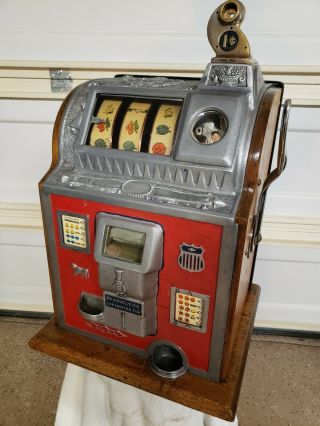 Antique Bill Durham Jennings Vintage Slot Machine One Cent Penny