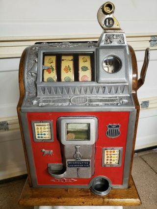 Antique Bill Durham Jennings Vintage Slot Machine One Cent Penny 2