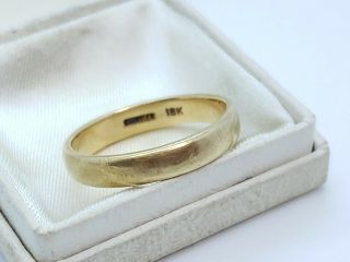 Vintage Estate Cartier 18K Yellow Gold 4mm Wedding Band Ring Size 9.  5 2