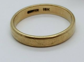 Vintage Estate Cartier 18K Yellow Gold 4mm Wedding Band Ring Size 9.  5 3