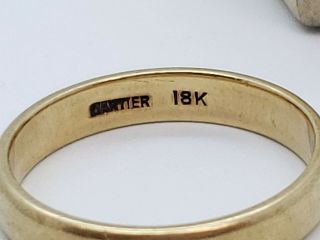 Vintage Estate Cartier 18K Yellow Gold 4mm Wedding Band Ring Size 9.  5 4