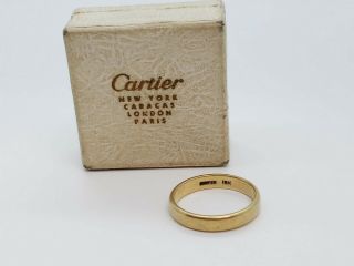 Vintage Estate Cartier 18K Yellow Gold 4mm Wedding Band Ring Size 9.  5 5