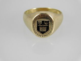 Vintage 1975 Cornell University Signet Ring - 10k Yellow Gold - Size 6