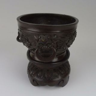 Chinese Bronze Bowl & Stand; Qianlong Mark & Period 大清乾隆年製 Prov: Richard Smith 4