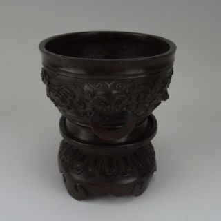 Chinese Bronze Bowl & Stand; Qianlong Mark & Period 大清乾隆年製 Prov: Richard Smith 5