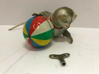Vintage Kohler German Tin Litho Cat Wind Up With Key