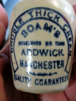 Antique Stoneware Boam ' s Ardwick Manchester England Dairy Thick Cream Pot Crock 2