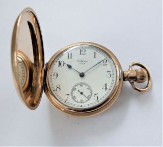 1920 10k Gold Filled Waltham Full Hunter Pocket Watch In Order