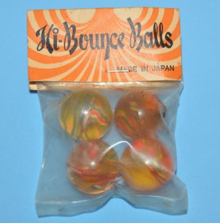 1960 Vintage Hi - Bouncing Balls Pack With 4 Pack Japan Toy