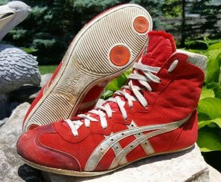 Rare Asics Red Ultraflex Wrestling Shoes Size 9 Vintage