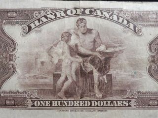 RARE 1935 BANK OF CANADA $100 ENGLISH VERSION NOTE 10