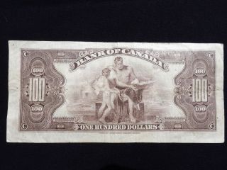 RARE 1935 BANK OF CANADA $100 ENGLISH VERSION NOTE 3