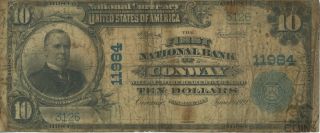 Rare 1902 United States $10 First National Bank Of Conway,  Wa Ch 11984 Note