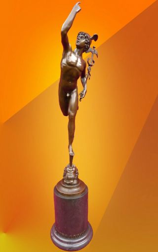 Large Bronze Statue Mercury Hermes Nude Art Jimmy Greek Mythology Hot Cast