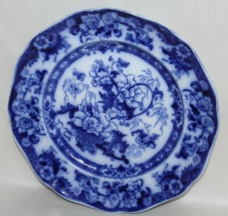 Antique Flow Blue Plate Bentick 4