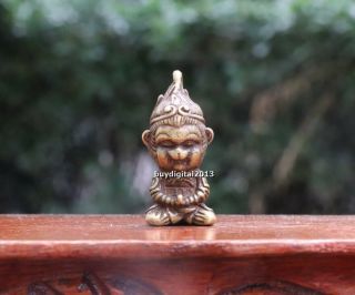 4 Cm Chinese Bronze Handwork Zodiac Animal Monkey King Sun Wukong Amulet Pendant