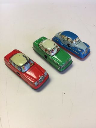 Vintage Tin Lithograph Windup Cars Made In Germany