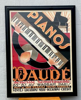 1998 Pianos Daude Poster By Andre Daude Printed In Italy - 53 " X 41 "
