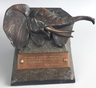 Antique Bronze Elephant Bookends National Cash Register Ncr - 1097 3