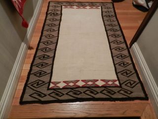 Antique C.  1910 Navajo Saddle Blanket,  Soft Wool,  From Mexico Estate