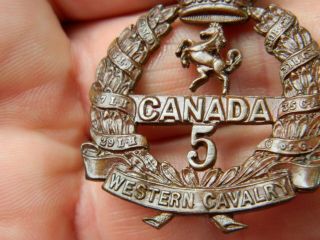 Vintage Military Badge Canada 5 Western Cavalry Wars Metal Detecting Detector