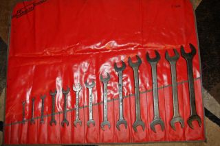 Snap - On Black Double Open Ended Spanner Wrench Vintage Set Of 13 (1/4 " To 1 - 1/4)