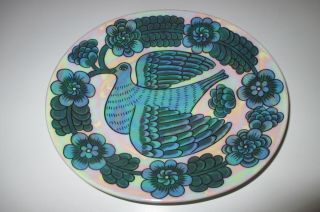 Birger Kaipiainen Arabia Finland vintage Oval Art Plate Peace Dove 2