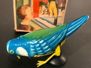 1950 ' s U.  S.  Zone Gescha Germany Tin Windup Toy Tak Tak Pecking Bird 2
