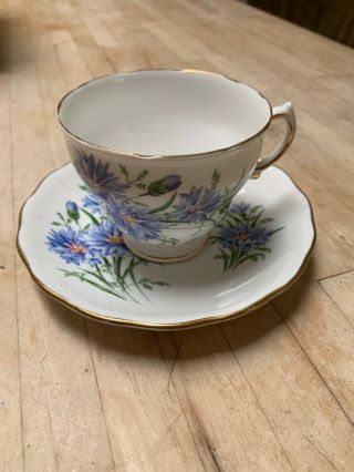 Royal Vale 7513 Bone China Cup And Saucer - Purple Flowers
