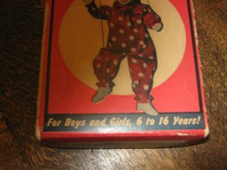 Vintage 1950 ' s Hazelle ' s Marionette No.  801 Teto The Clown With Box 5
