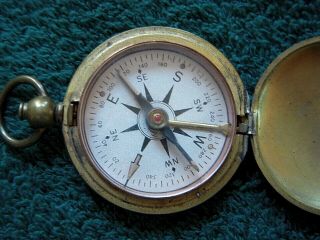 Wwii Us Military U.  S.  C.  E.  Brass Cased Compass Army Corp Of Engineers