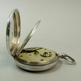 ANTIQUE ENGLISH SILVER OPEN FACE POCKET WATCH BIRMINGHAM 1884 - G.  W.  O. 6