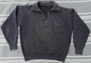 1940s Wwii Vintage Half - Zip Sweatshirt Rare Workwear Levi 