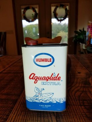 Humble Two Cycle And Outboard Motor Oil Vintage Oil Can