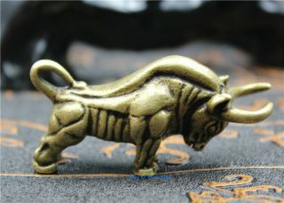 Chinese Archaize Pure Brass Rhinoceros Statue