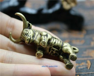 Chinese archaize Pure Brass rhinoceros statue 4