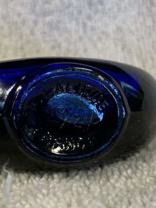 R.  Lalique Worth cobalt blue miniature Perfume Bottle 3
