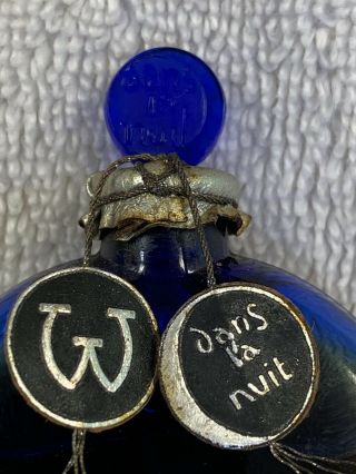 R.  Lalique Worth cobalt blue miniature Perfume Bottle 4