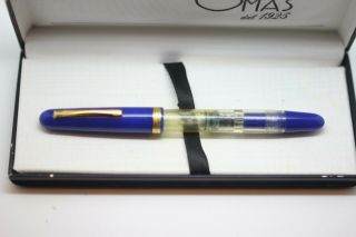 Vintage Omas Extra Fountain Pen Demonstrator Blue Piston Filler