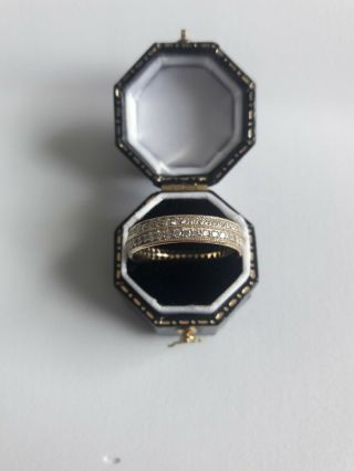 Vintage 14k Solid Yellow Gold Diamond Eternity Ring