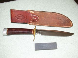 Randall Made Knives VINTAGE model 1 - 6 Brown Button sheath 7