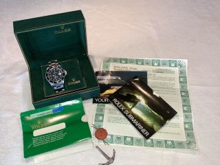 Rare 1987 Rolex Submariner R16800a Box,  Papers,  Anchor & Card