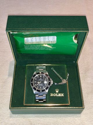 Rare 1987 Rolex Submariner R16800A Box,  Papers,  Anchor & Card 2