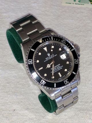 Rare 1987 Rolex Submariner R16800A Box,  Papers,  Anchor & Card 6