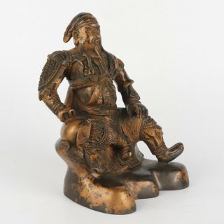 ANTIQUE CHINESE GILT BRONZE OF FIGURE SEATED 3