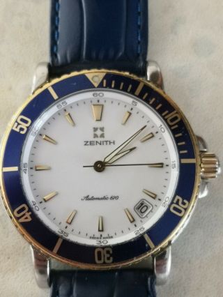 Vintage Zenith rainbow divers watch 200m Steel and gold. 2