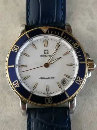Vintage Zenith rainbow divers watch 200m Steel and gold. 8