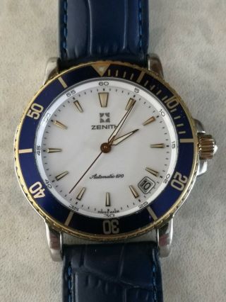 Vintage Zenith rainbow divers watch 200m Steel and gold. 9