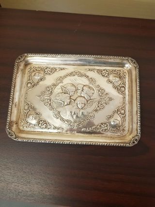 Antique Henry Mathews Solid Silver Dressing Table Tray Birmingham Assay 1906